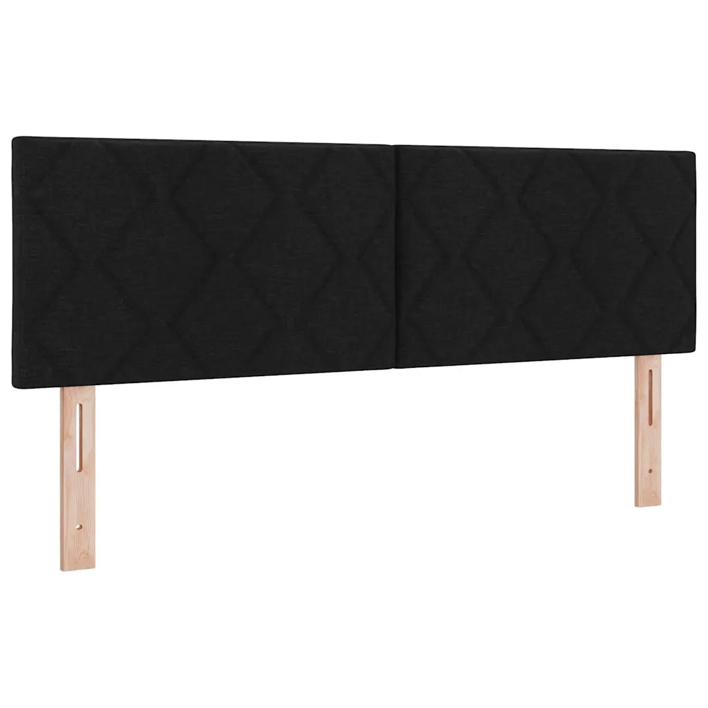 Letto a Sorgente LED con materasso Nero 160 x 200 cm Tessuto