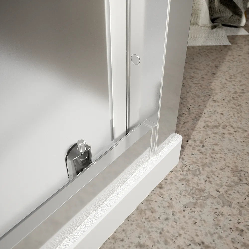 Box doccia angolare 130x85cm vetro stampato, con apertura scorrevole e parete fissa h190cm | Tenerife