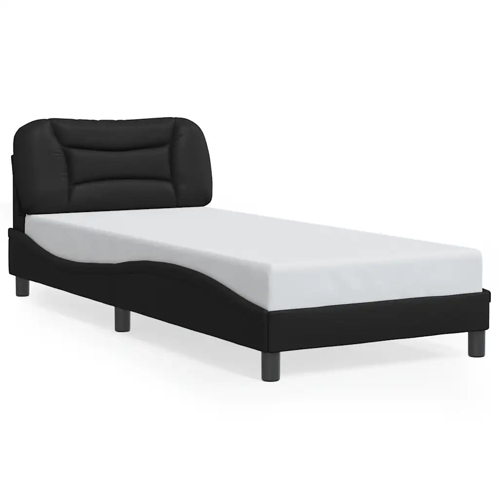 Letto singolo | Letto per adulti | Giroletto con LED senza Materasso Hvar Nero 80x200 cm