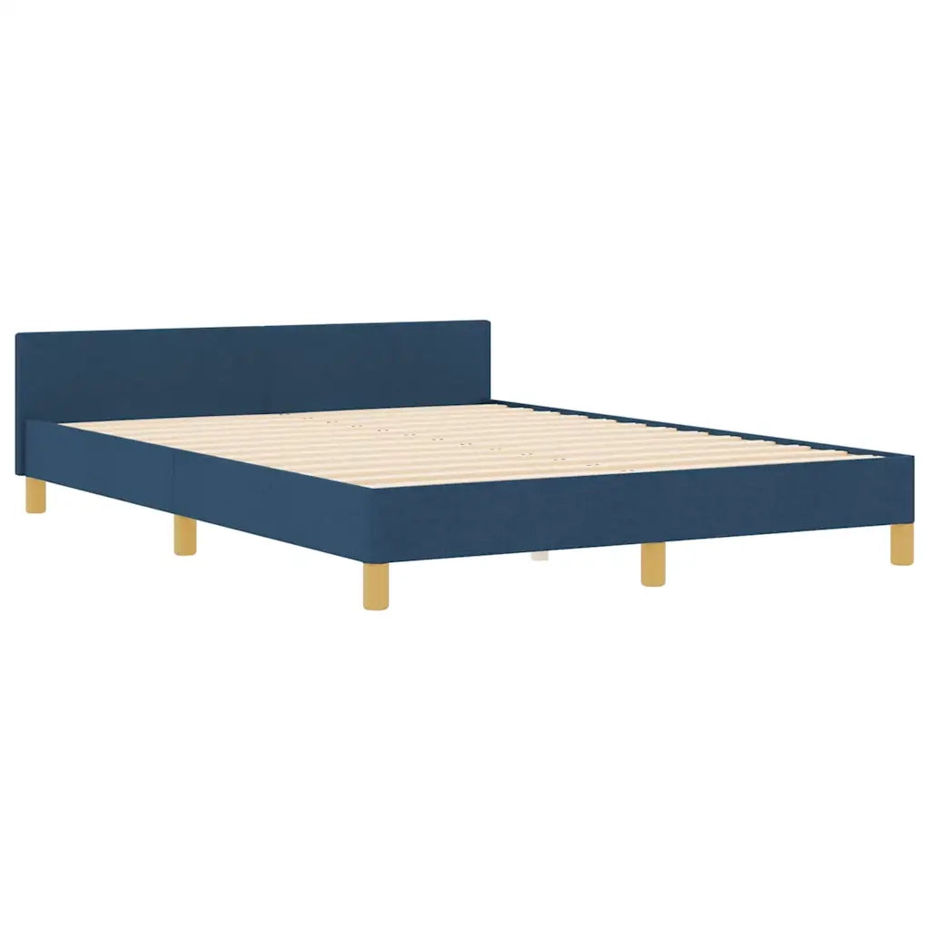 Struttura del letto con testiera Blu 160 x 200 cm Tessuto