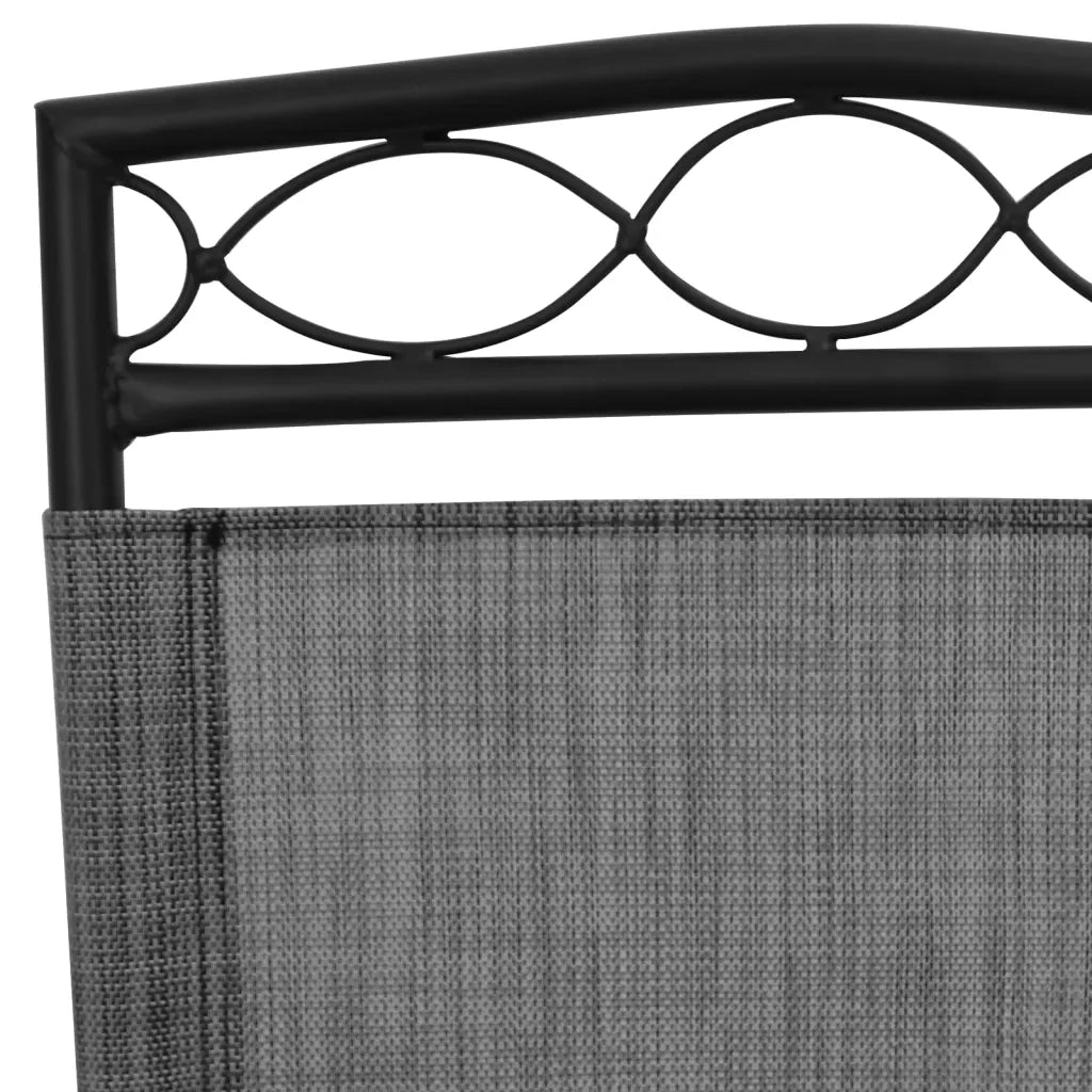 Sedie da Giardino Pieghevoli 2 pz in Acciaio Grigio e Textilene 360200