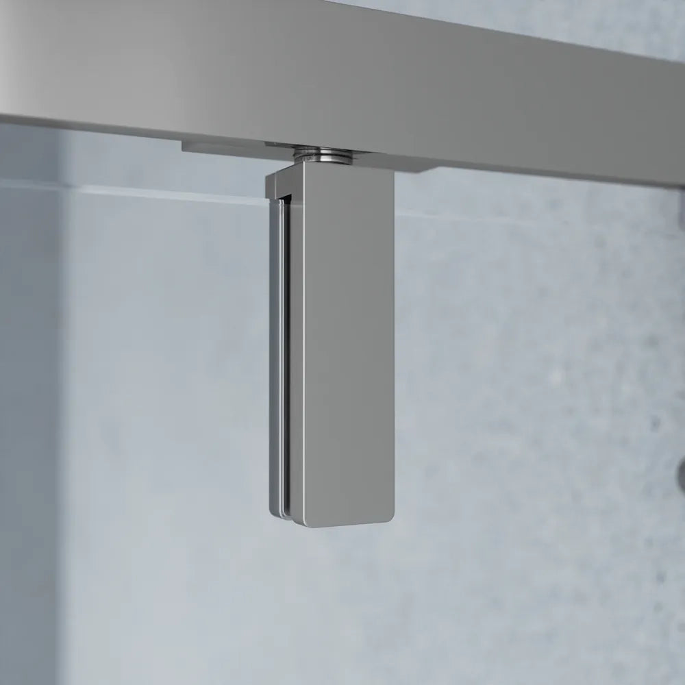 Box doccia cromato 90x80cm con anta a battente da 90cm e parete fissa da 80cm vetro 6mm trasparente anticalcare h190 | Lerici