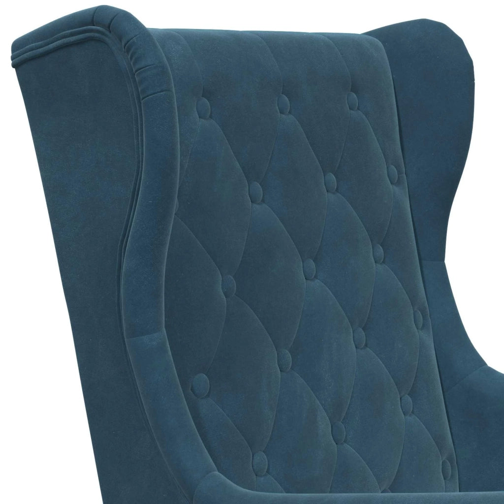 Poltrona-Divano Sedia Blu Velluto 840796