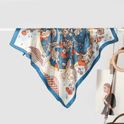 Nuova sciarpa da donna in seta stampata, stile coreano, sciarpa decorativa alla moda e versatile.