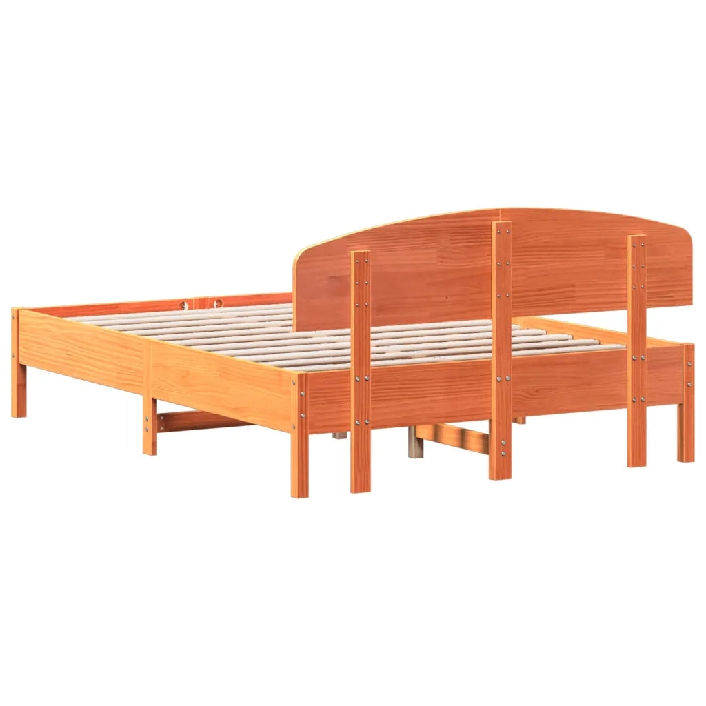 Letto da camera | Letto senza Materasso Marrone Cera 135x190 cm in Legno di Pino