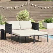 Lettino da Sole con cuscino Antracite 153 x 115 x 69.5 cm 42004136