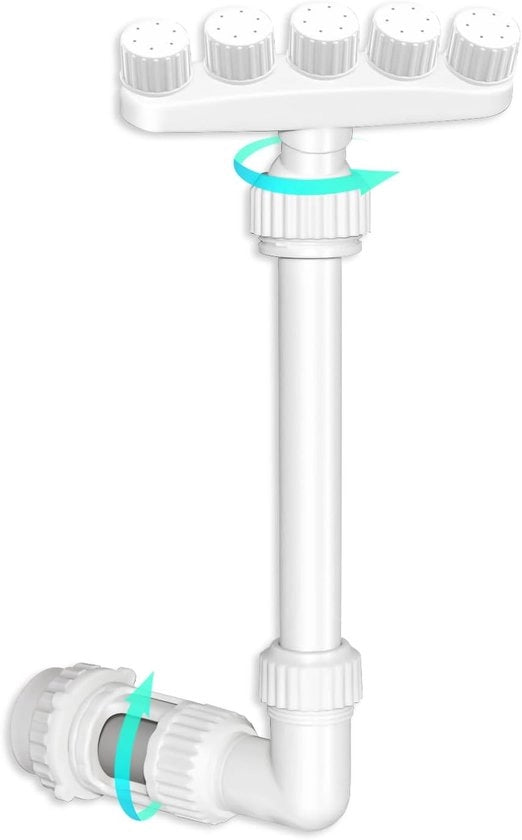Fontana per Piscina – 5 Spray Nozzoli & Doppio Alto Pressione – Regolabile – Cascata & Raffreddamento – Per Piscine a Colonna e a Vasca