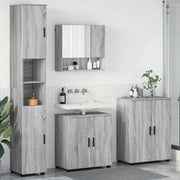 Set di mobili per il bagno con porta 4 pcs Grigio Sonoma 3393009