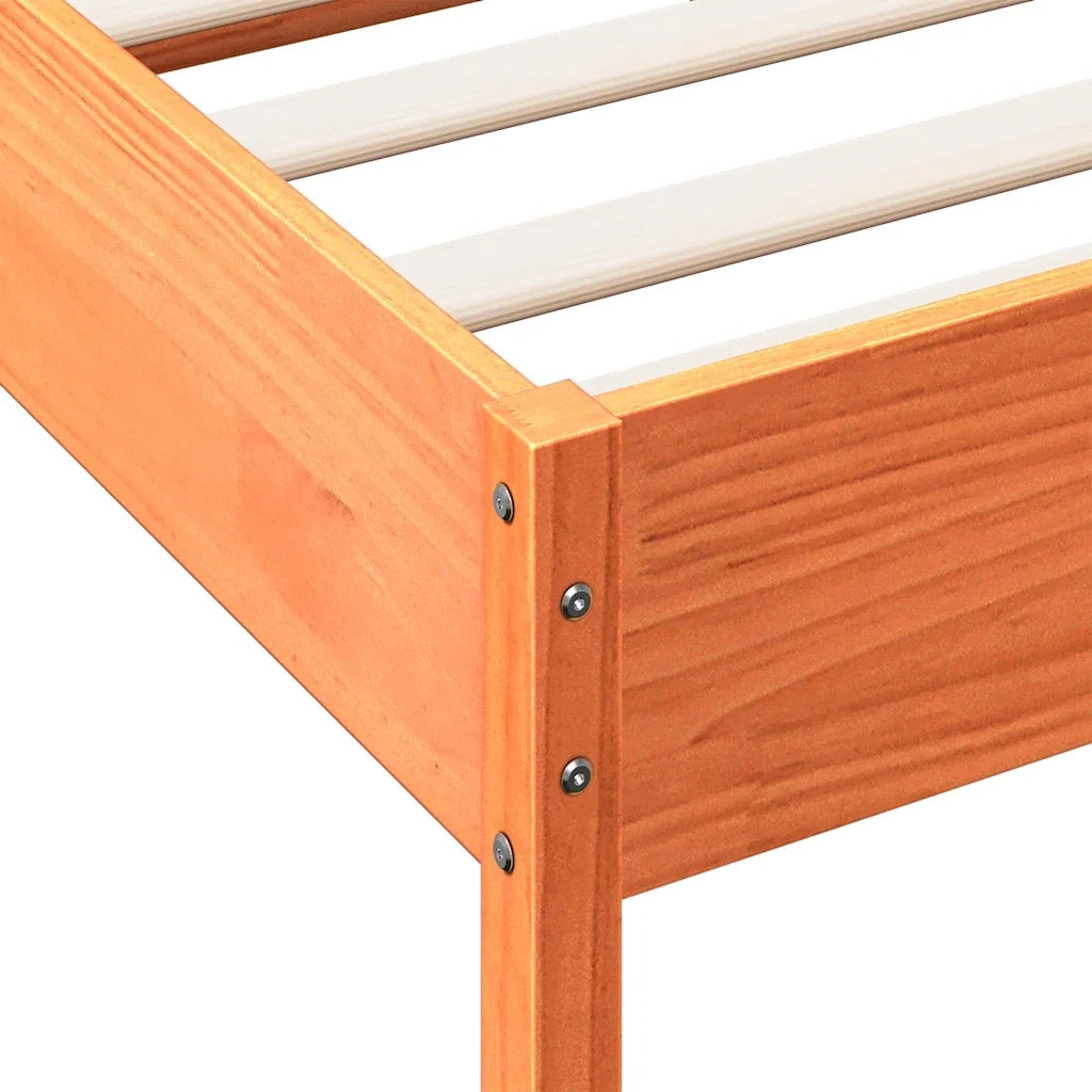 Giroletto senza Materasso Marrone Cera 135x190 cm Legno di Pino 3328249
