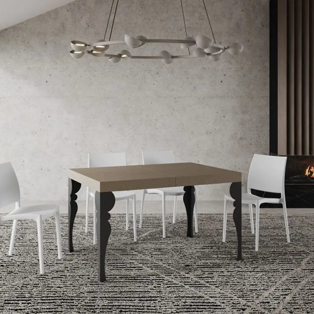 Tavolo allungabile 140/244x90 cm Paxon Premium tortora gambe antracite