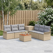Set di divani 8 pz Beige e Grigio Chiaro 3448019