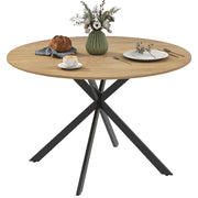 Tavolo da Pranzo Rotondo per 4 Persone ¨C Minimal ¨C Acciaio Rovere 120x75 cm