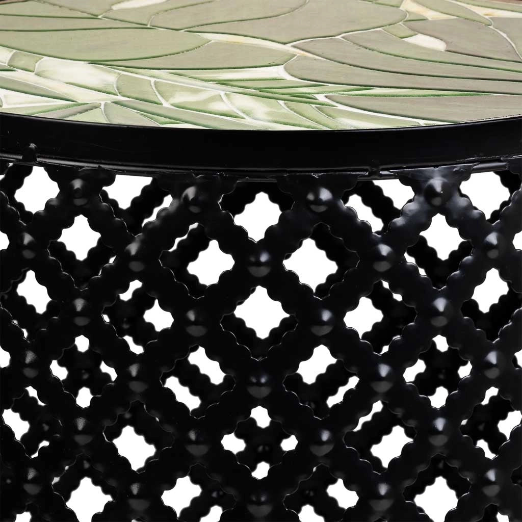 Set di 2 supporti in mosaico nero e metallo