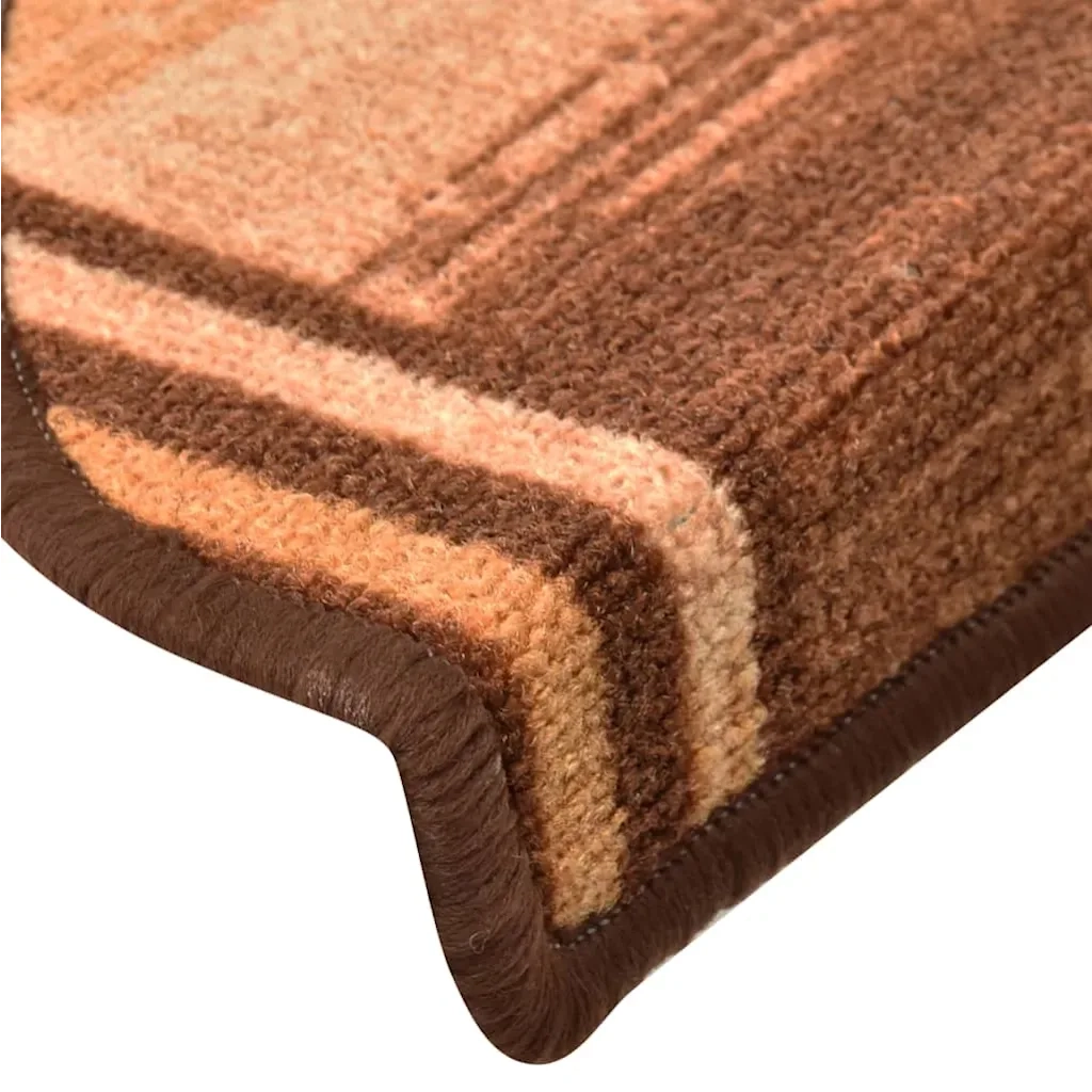 Tappetini Autoadesivi per Scale 15 pz | Gradini per Scale Marronie 65x21x4 cm