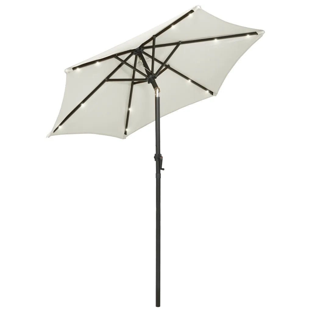 Ombrellone da Giardino con Luci LED Sabbia 200x211 cm Alluminio 313557