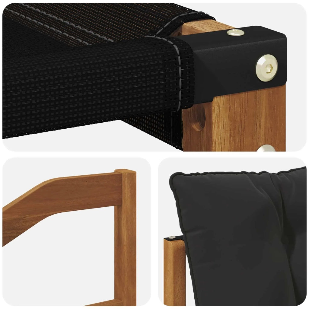 Set di divani da esterno con cuscino 7 pcs Naturale e Nero 3369683