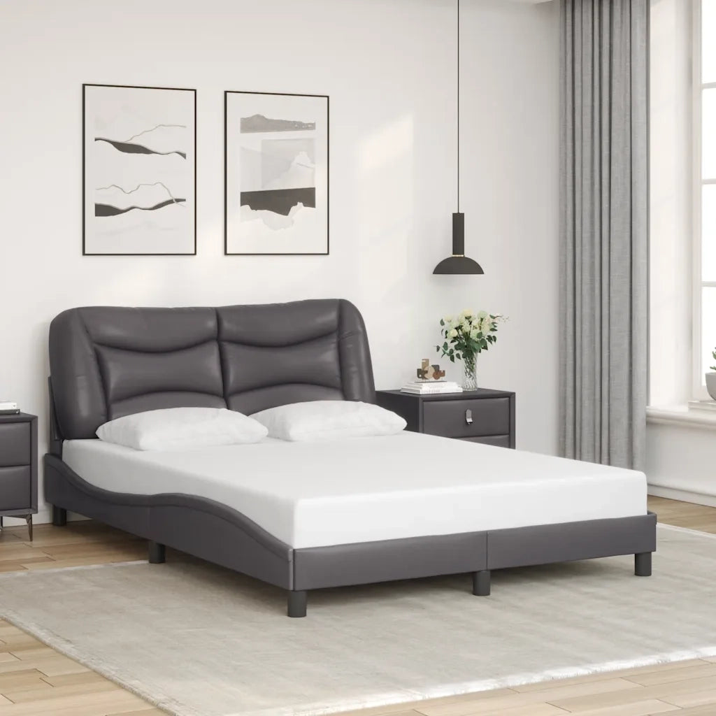Giroletto senza Materasso-Struttura Letto Hvar Grigio 140x200 cm in Similpelle