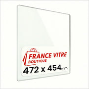 472 x 454 x 4 mm - Vetro per stufa a legna - vetro camino di ricambio - vetro per caminetto resistente al fuoco - France Vitre
