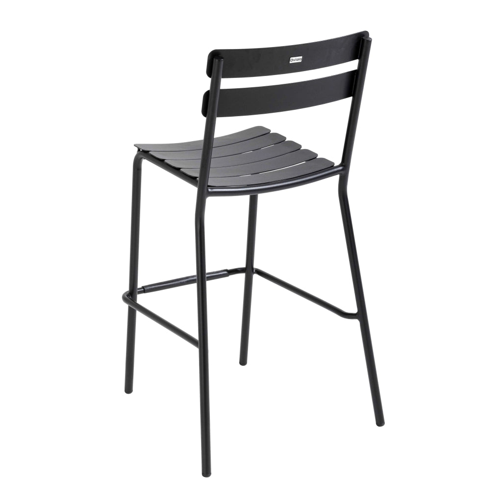 Oviala - Tavolo alto da terrazza con 2 sedie in alluminio nero