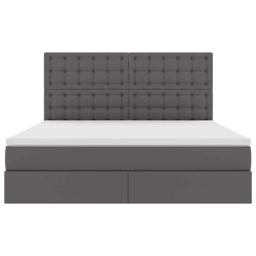 Letto con Contenitore Grigio 160 x 200 cm Pelle Sintetica 3371675