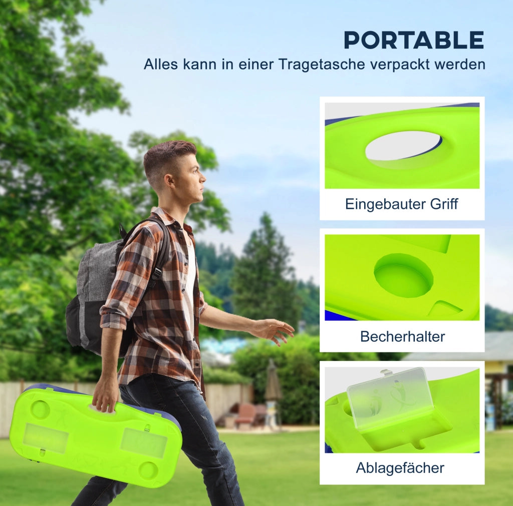 Set rete badminton e pallavolo ULEVR regolabile in altezza con borsa da trasporto, blu