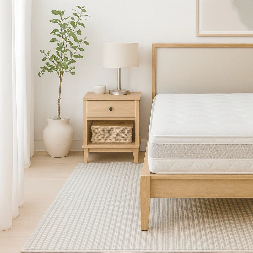 Materasso 140x200 matrimoniale ergonomico e traspirante 20 cm | Comfort naturale e design scandi ad alta rigidità | The White Stone