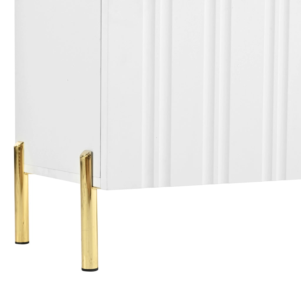 Mobile 2 in 1 scarpiera e sideboard 120x35,5x80 cm in MDF e truciolare bianco