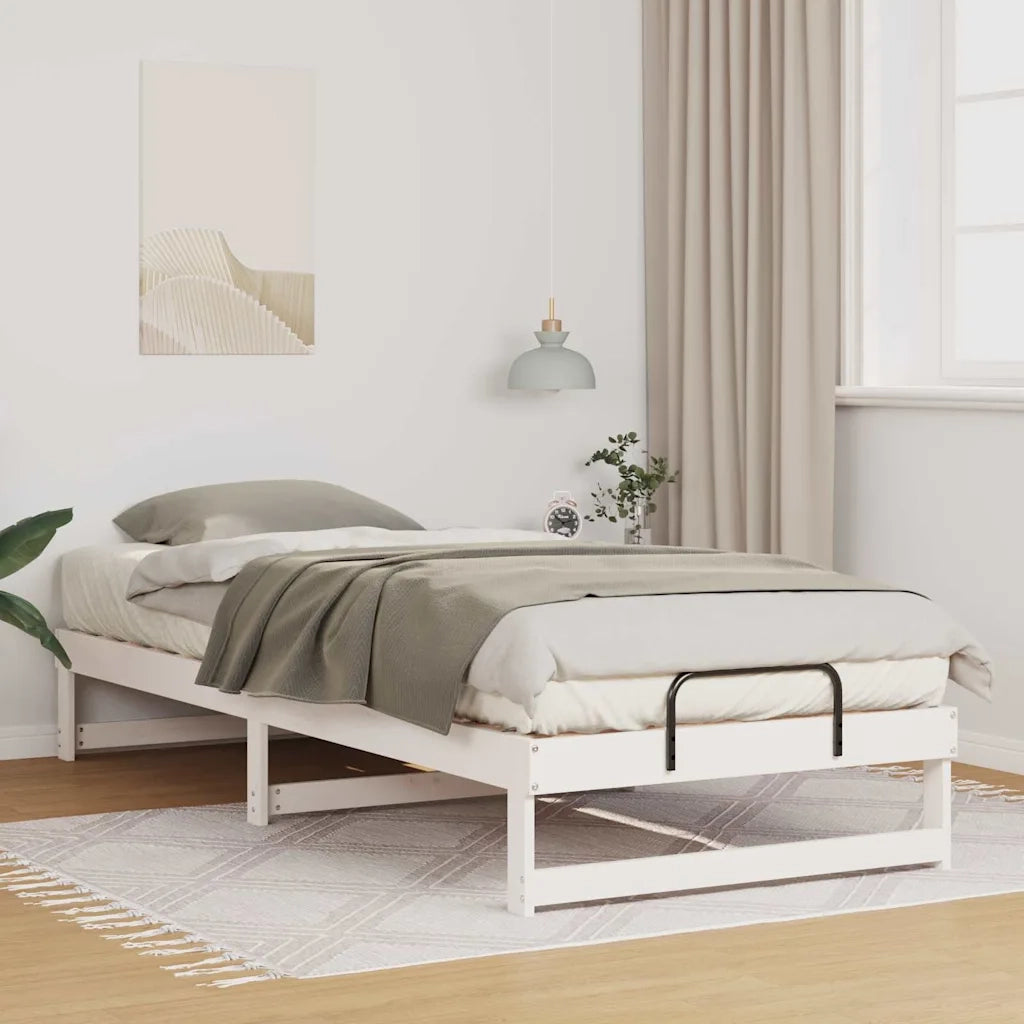 Struttura del letto-Giroletto-Rete del Letto Bianco 80 x 220 cm Pino massello 216088