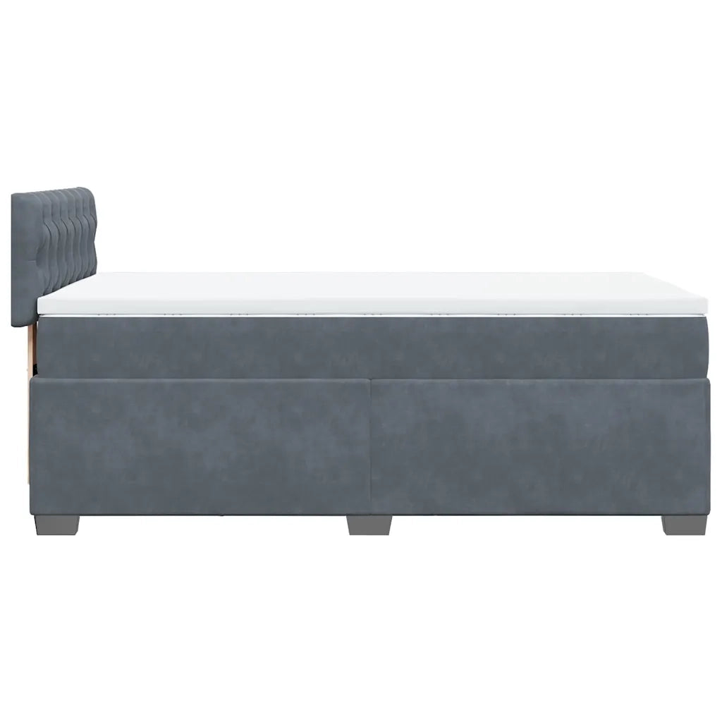 Giroletto a Molle con Materasso-Struttura Letto Grigio Scuro 80x200 cm Velluto 920207