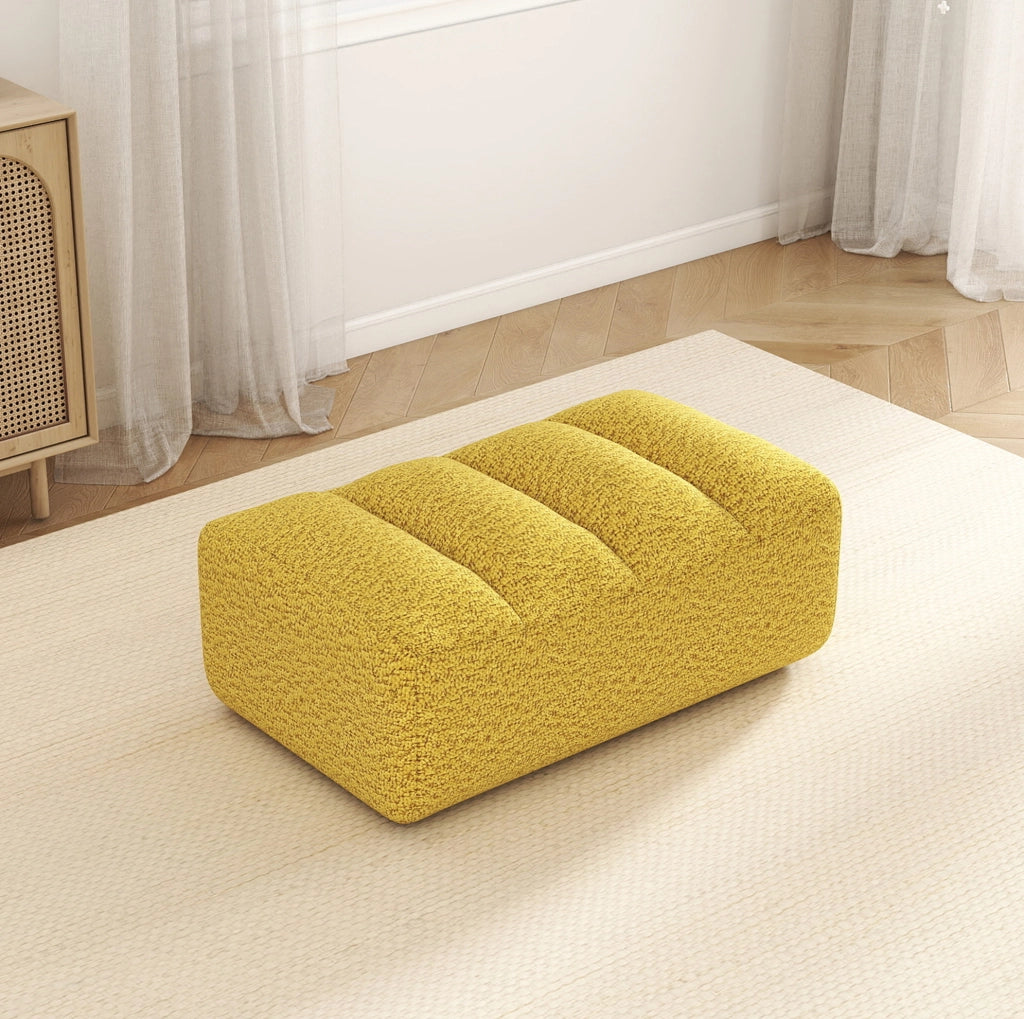 Divano modulare senza struttura con pouf giallo