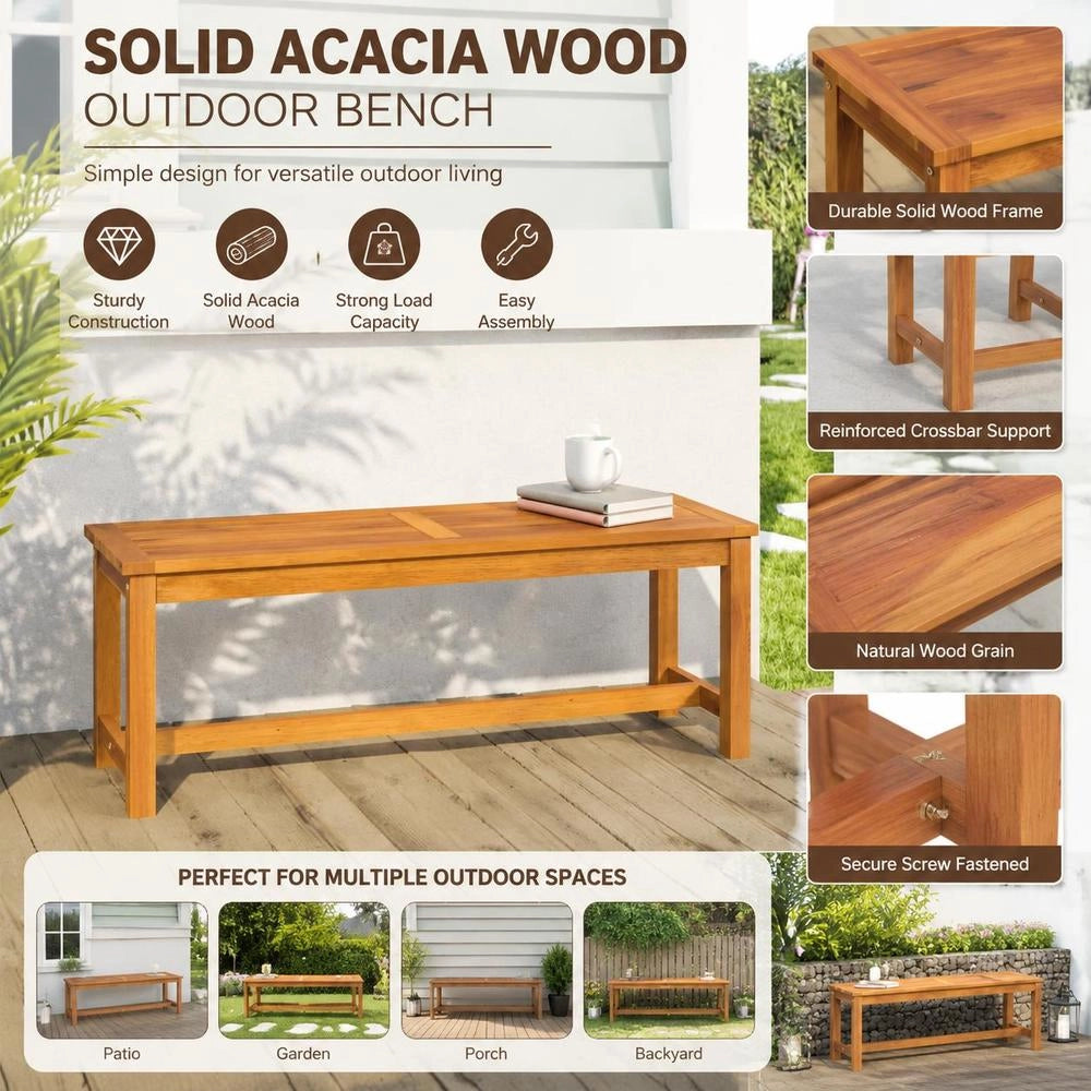 Garden Bench 110x35x45 Cm Solid Acacia Wood