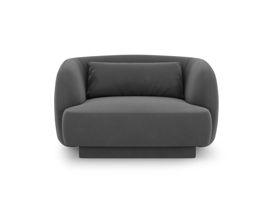 Cosmopolitan Design - Poltrona "Tulum" in velluto grigio 