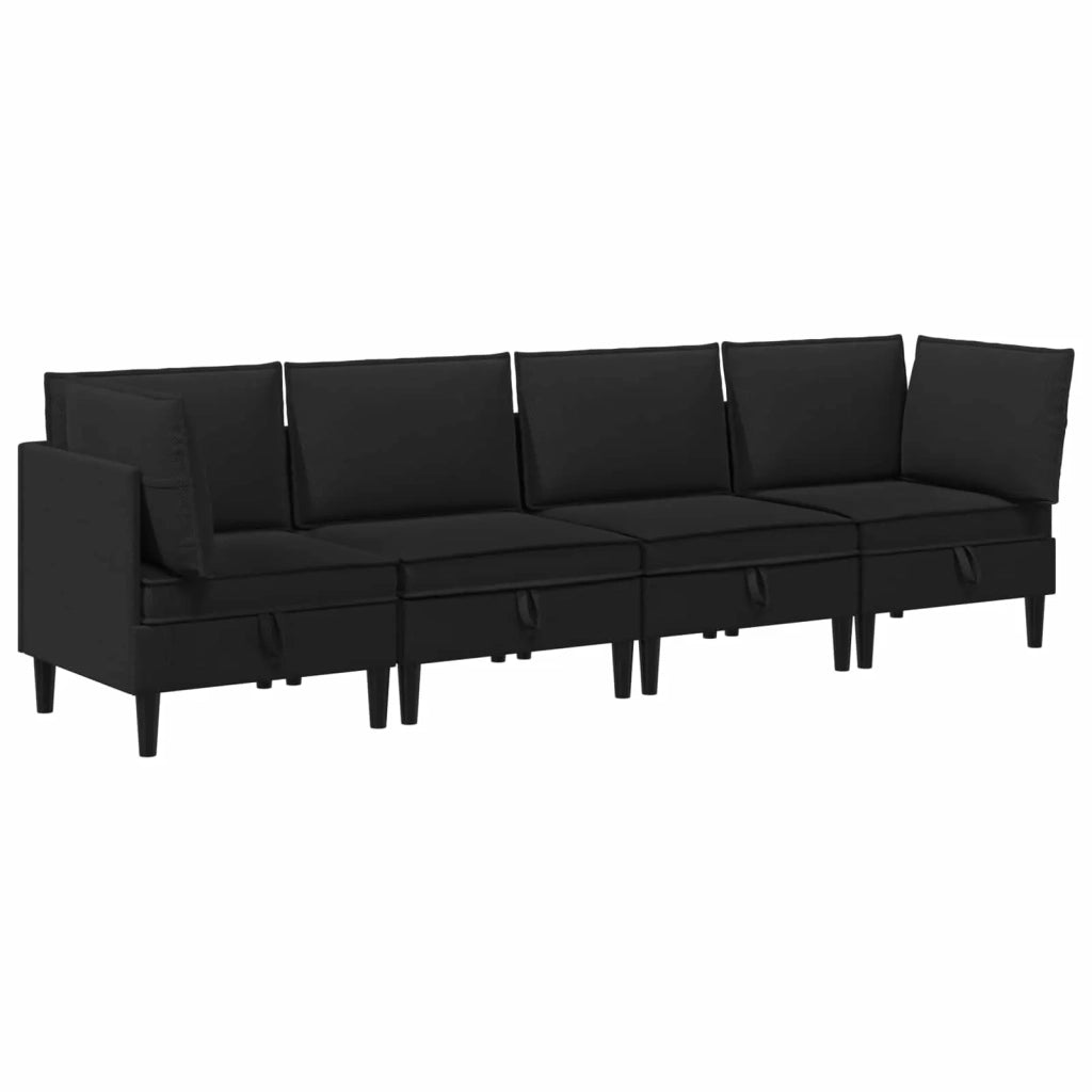 Set di mobili per il soggiorno 4 pcs Nero Tessuto 3413809