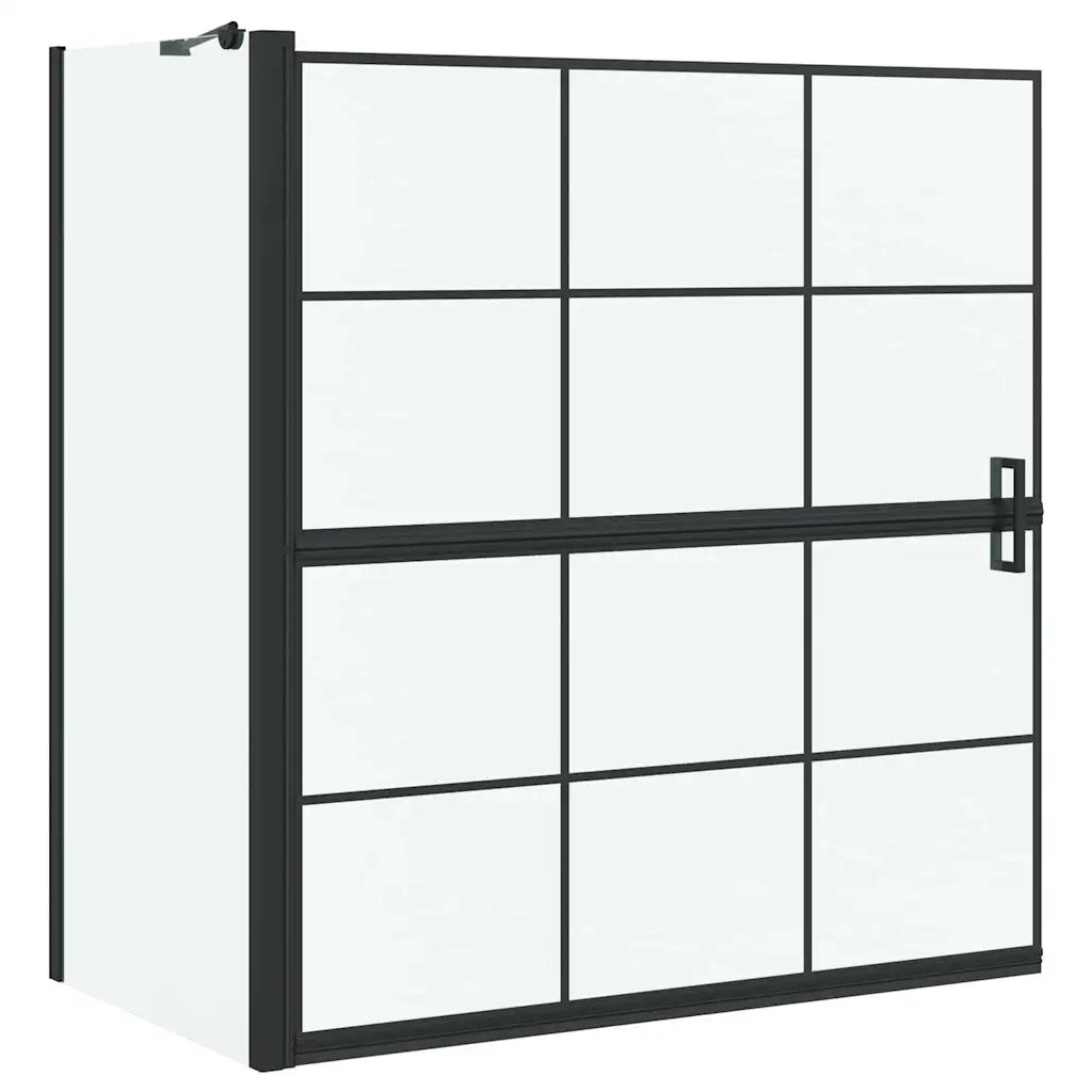 Schermo per Bagno e Doccia Nero e trasparente 116 x 68 x 128 cm