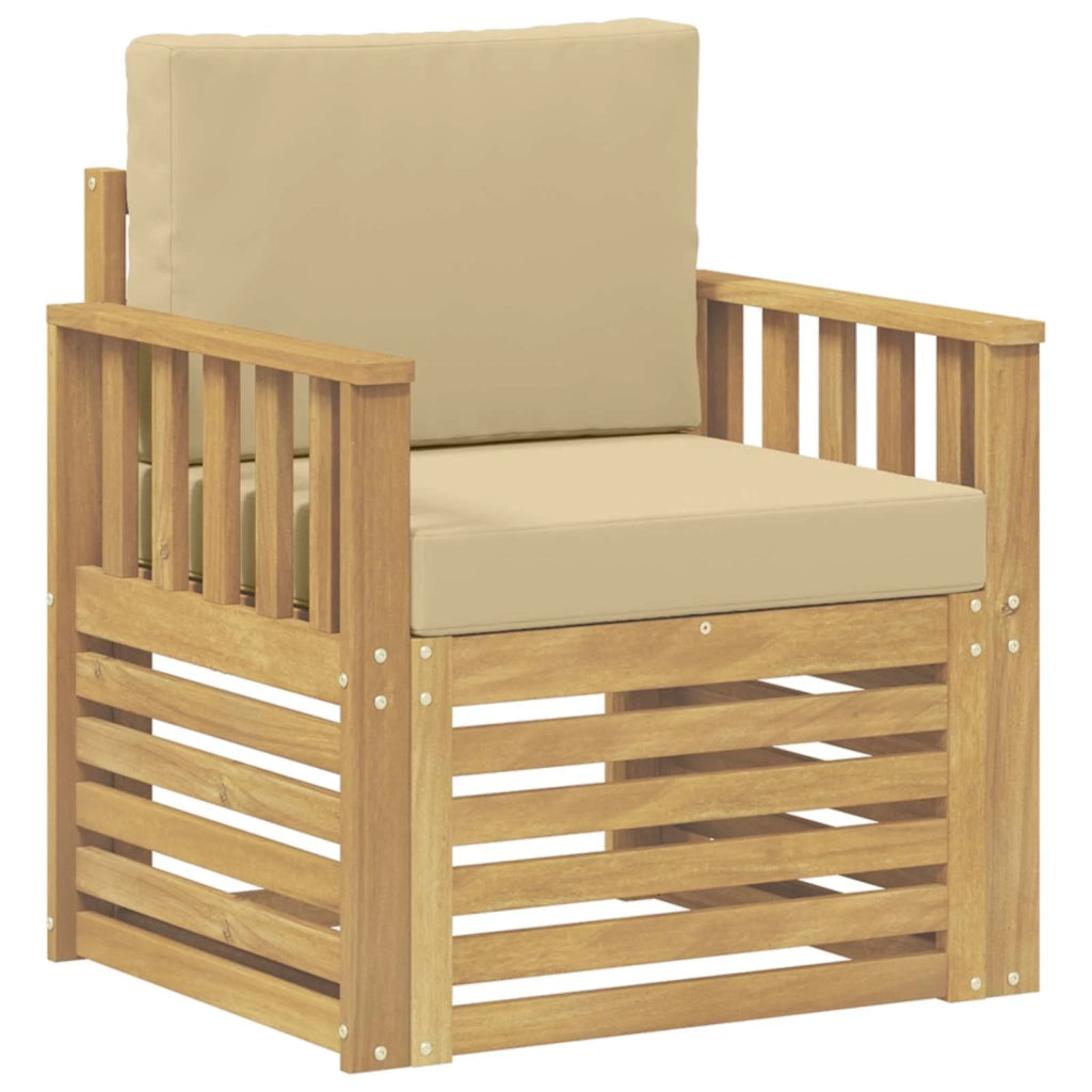 2 Pezzo Set di divani da esterno Poliestere Bianco e Beige 3439090