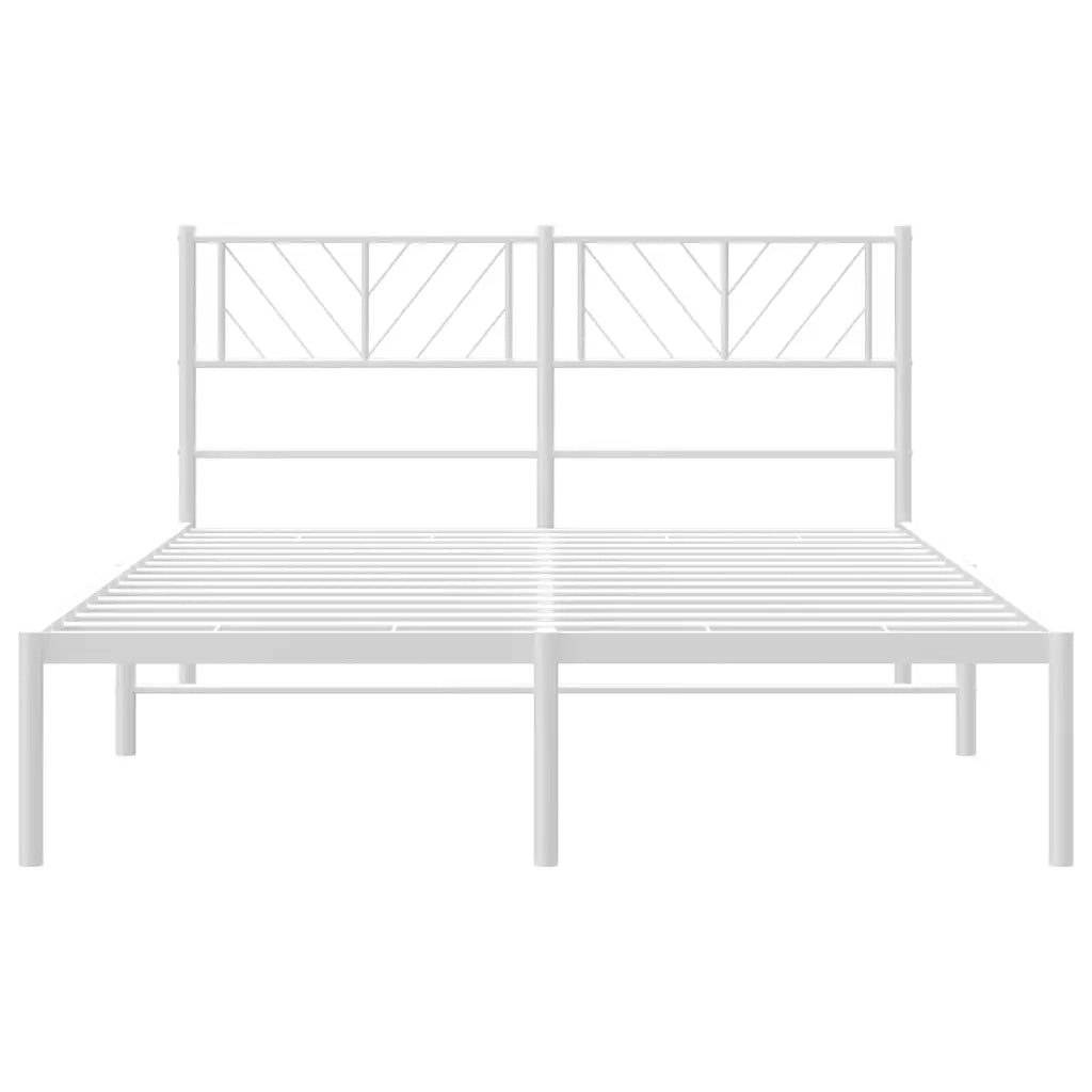 Giroletto con Testiera in Metallo Bianco 120x200 cm 372226
