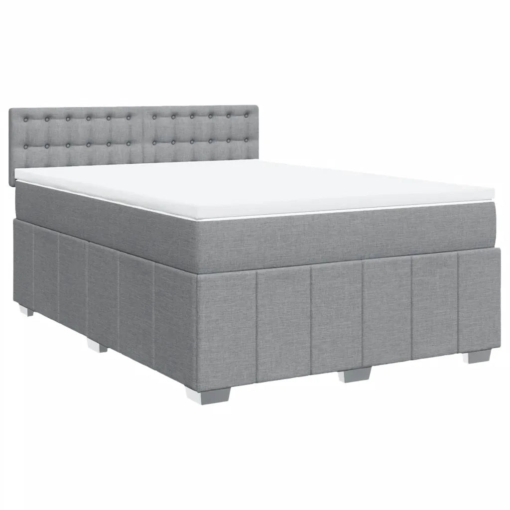 Giroletto a Molle con Materasso Grigio Chiaro 160x200cm Tessuto