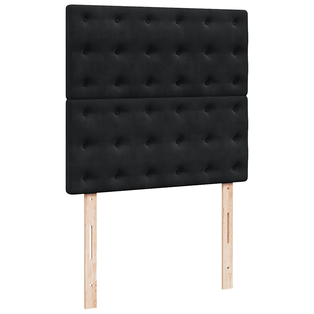 Giroletto a Molle con Materasso Nero 90x190 cm in Velluto