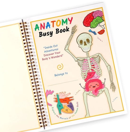 Libro di Anatomia per Bambini 29x21cm - Colorente Manuale di Apprendimento - Attività Educativa - Materiales di Carta