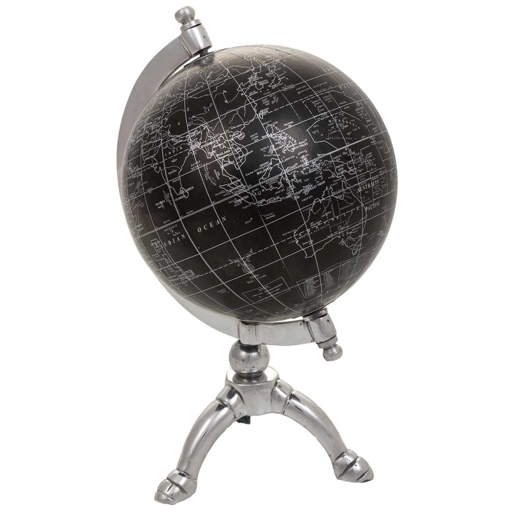 Globo in plastica, ferro e alluminio nero d15x20h cm