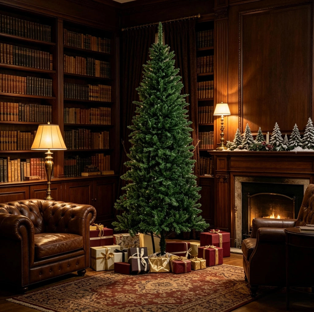 Albero di Natale artificiale Nordmann 210 cm con circa 865 rami in PVC verde, struttura metallica stabile