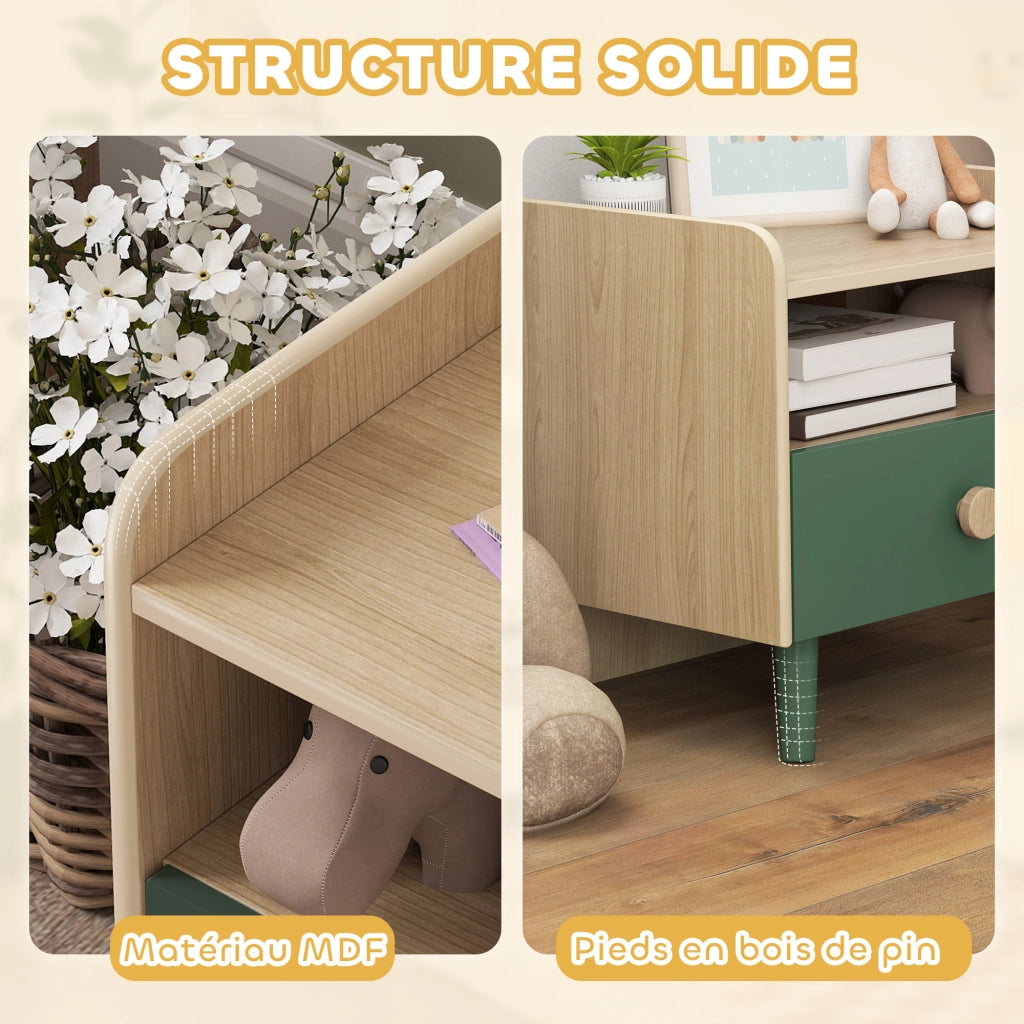 Tavolino da notte per bambini con cassetto e nicchia ¨C Minimal ¨C Legno