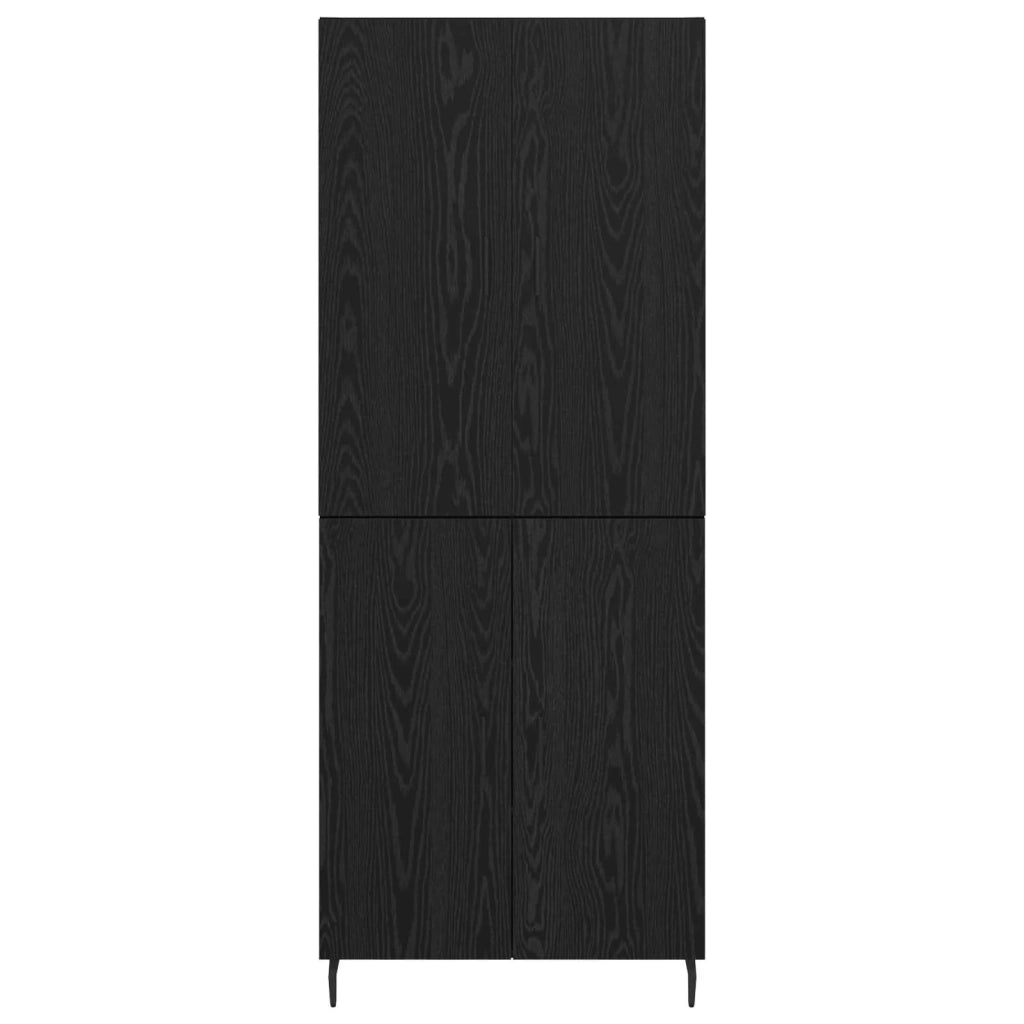 Credenza 2 pz | Madia | Buffet da pranzo | Armadio da pranzo Rovere nero Legno Stratificato e Vetro