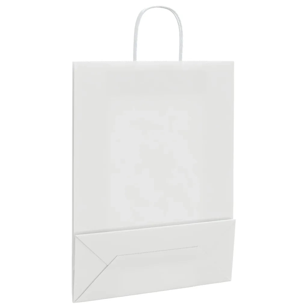Sacchetti di Carta 250 pz con Manici Bianchi 32x12x42 cm CFW1771794