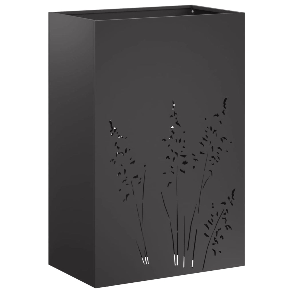 Vaso da giardino Nero 50 x 30 x 75 cm Acciaio laminato a freddo 8005778