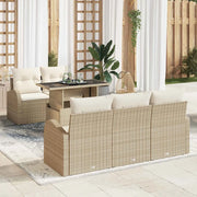 Set Divano da Giardino 6 pcs Beige Rattan in Polipropilene