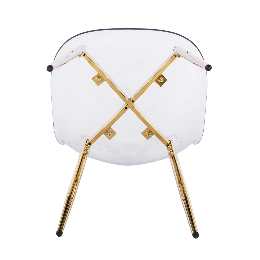 Sedia trasparente in ABS con gambe in metallo dorate HOMVRA