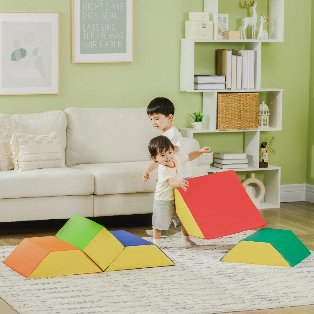 Set 5 Costruzioni Morbide Rettangolo e Trapezio in PU e EPE Multicolore