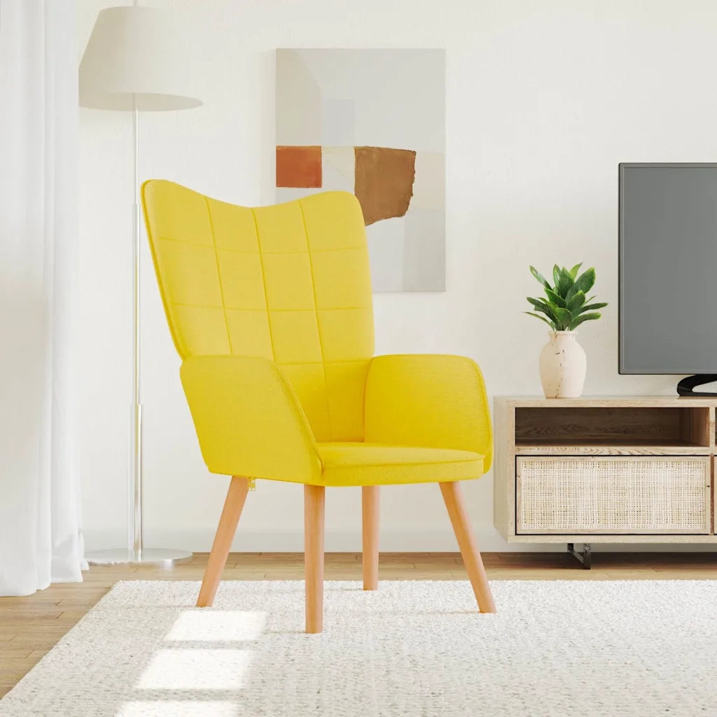Poltrona | Sedia Relax Giallo Senape in Tessuto