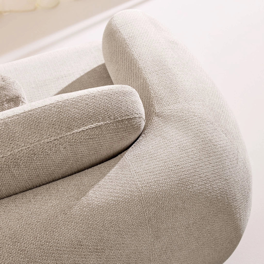 Divano in tessuto ciniglia, 3 posti, beige